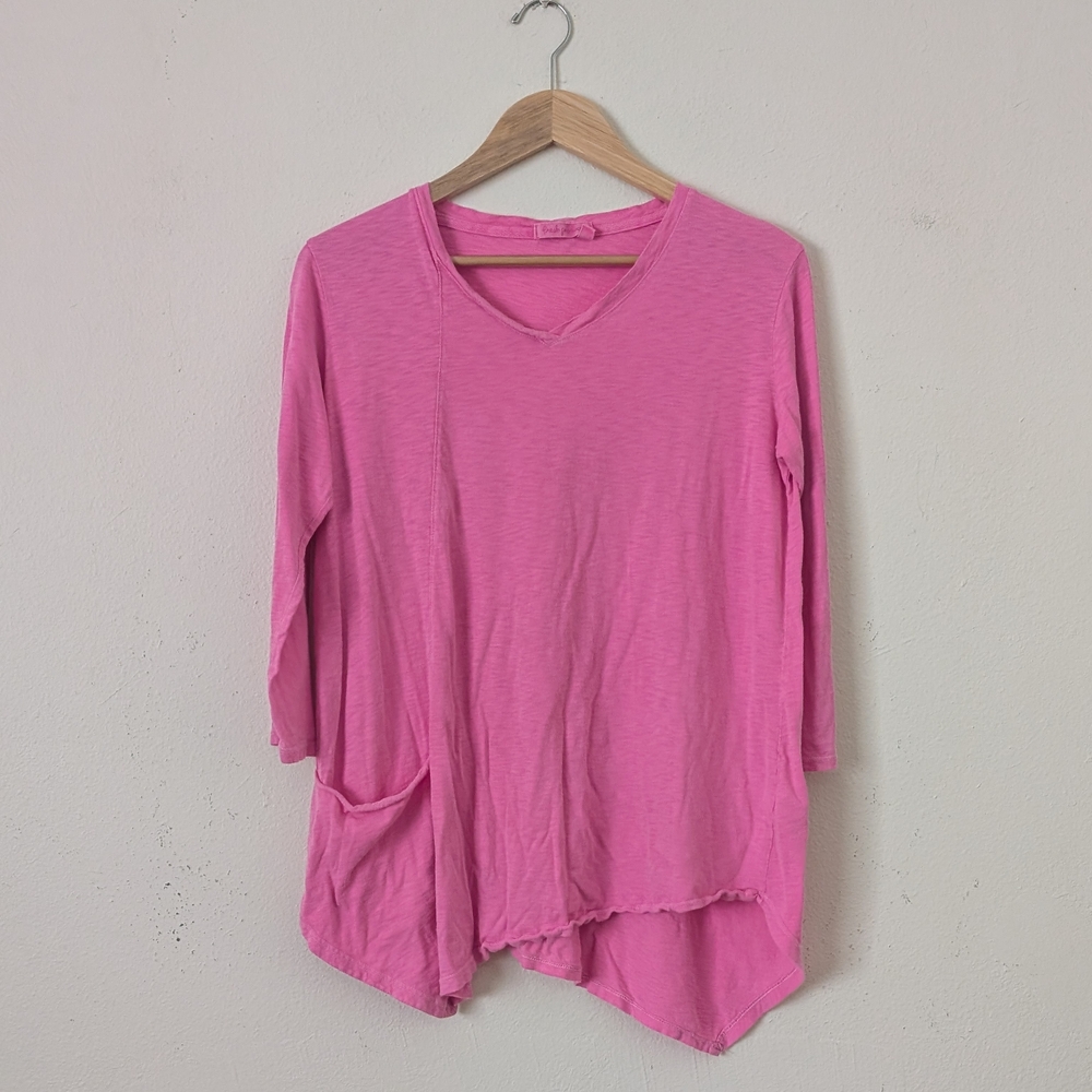 Fresh Produce  Hot Pink Ella Asymmetrical Tunic Top, Size Medium